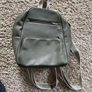 Olive vegan leather tote